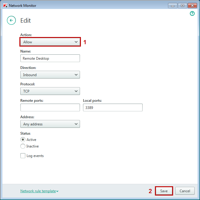 Step 4. How to Enable RDP in Kaspersky 
