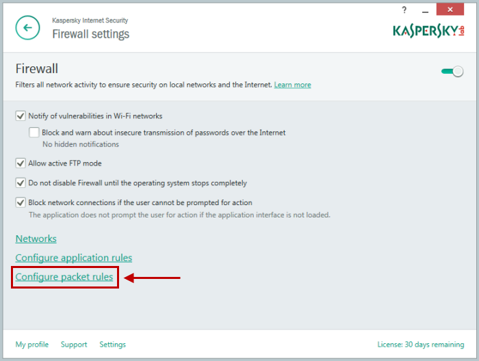 Step 2. How to Enable RDP in Kaspersky 